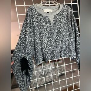 Vintage Havana  Gray Patterned Women's Sweatshirt